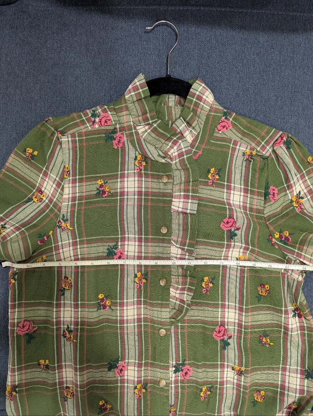 NWT Sezane Chlo Shirt Flowery Embroidery Tiles Fields - Picture 7 of 8